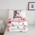 thumbnail image 5 of Catabedysis Rustic Botanical Floral Twin Comforter Sets For Girl,Retro Monogrammed E Design Bedding Set,Pink Reversible,2-Piece,1 Comforter and 1 Pillowcase, 5 of 7