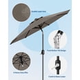 thumbnail image 2 of 9FT Outdoor Patio Umbrella with Double-Layer Vented Canopy, UPF 50+ UV Protection, 8-Rib Steel Frame, Crank & Tilt Mechanism, Detachable Pole, Backyard, Deck, or Poolside, 2 of 7