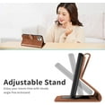 thumbnail image 5 of Compatible with iPhone 15 Pro Max Wallet Case Women Leather Flip with Wrist Strap Kickstand Magnetic with Card Holder Adjustable Stand Protective Case for iPhone 15 Pro Max Life Tree Brown, 5 of 14