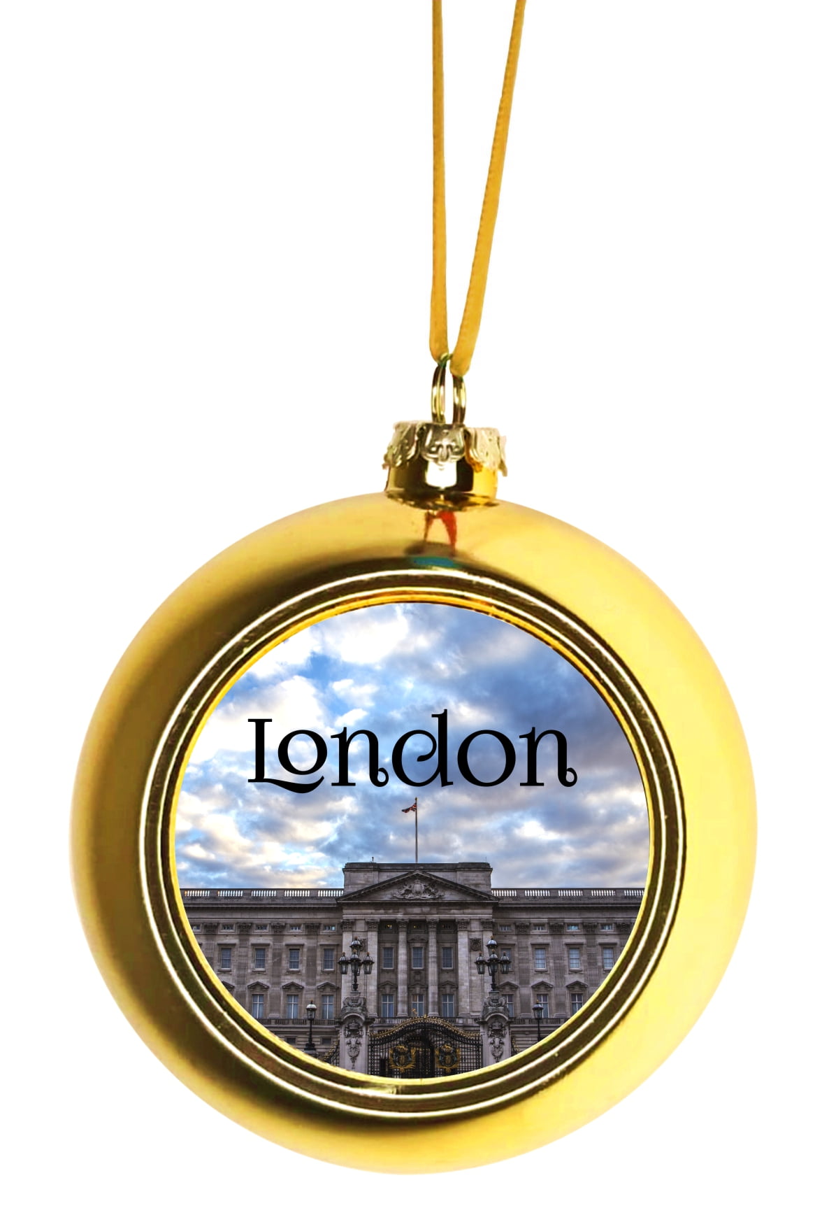 Christmas Ornament London England Buckingham Palace Ball Ornaments Gold ...
