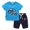 Lake Blue + Navy Blue, variant on LYMAYTER Kids Unisex Shorts Boys Girls Elastic Waist Button Shorts Toddler Summer Beach Casual Pants for 2-12 Years