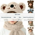 thumbnail image 3 of NAISIBABY Boys Girls Fleece Cap with Scarf, Super Soft Ear Protection Cute Warm Winter Ski Hat Scarf One-Piece Blue 2-6T, 3 of 6