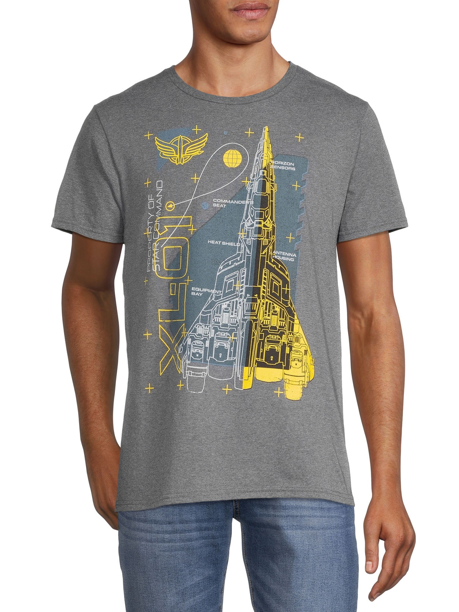 Lightyear Men’s Buzz Schematic Men's Short Sleeve Graphic Tee Bundle, 2-Pack