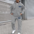 thumbnail image 2 of CONZONE Mens Sweatsuit 2 Piece Sets Casual Men's Jogging Tracksuit Set Letter Graphic Zip Cardigan Hoodie Pants Sweat Suit for Men Cozy Fall Winter Athletic Track Suit Outfits, 2 of 6