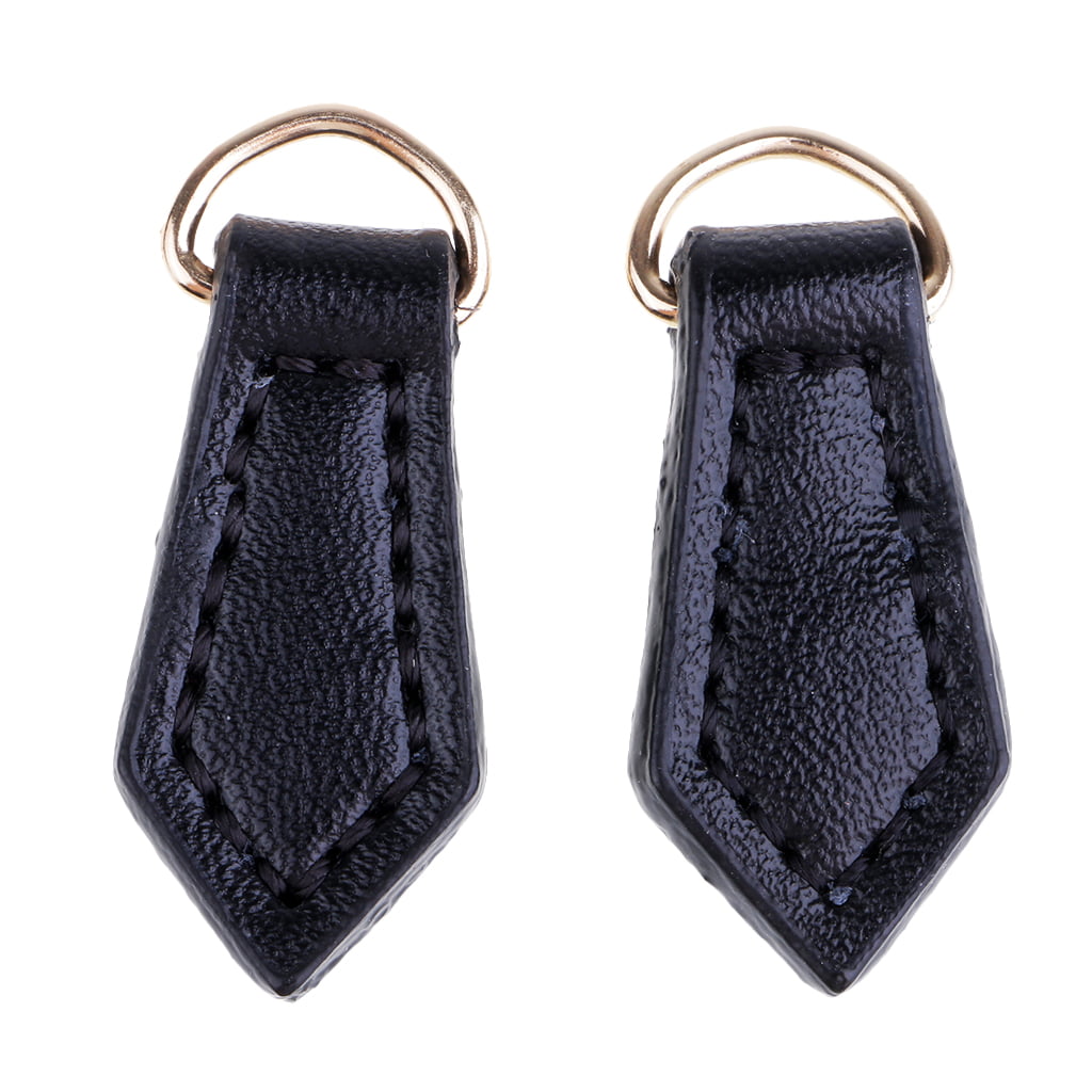 تسوق 2x Real Leather Zipper Pull Tabs Tags Zip Puller Replacement
