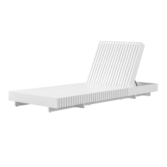 Christopher Knight Home Acacia Wood Outdoor Chaise Lounge, 6-Position Reclining Sun Lounger, White