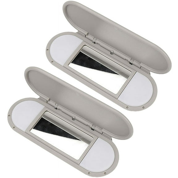 2X Car Roof Sunvisor Sun Visor Makeup Mirror Glass Cover Light Lamp Cap Lid for Mini F54 F55 F56 F60 2015-2020 Grey