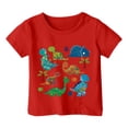 thumbnail image 1 of FhsagQ Mode Décontractée Imprimée pour Garçon et Fille, Col Rond, Manches Courtes, T-Shirt Ample, Taille 12-14, Été, 5T, Rouge, 4-5 Ans, 1 of 3