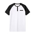thumbnail image 5 of Henley T Shirts for Men Summer Raglan Short Sleeve Color Block Color Block Casual T-Shirts, 5 of 5