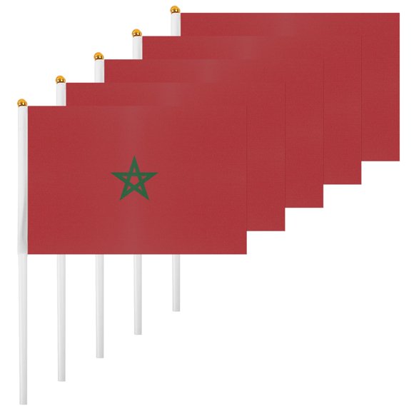 Banderas de Marruecos ASUNO, paquete de 20, 14 x 21 cm, poliéster