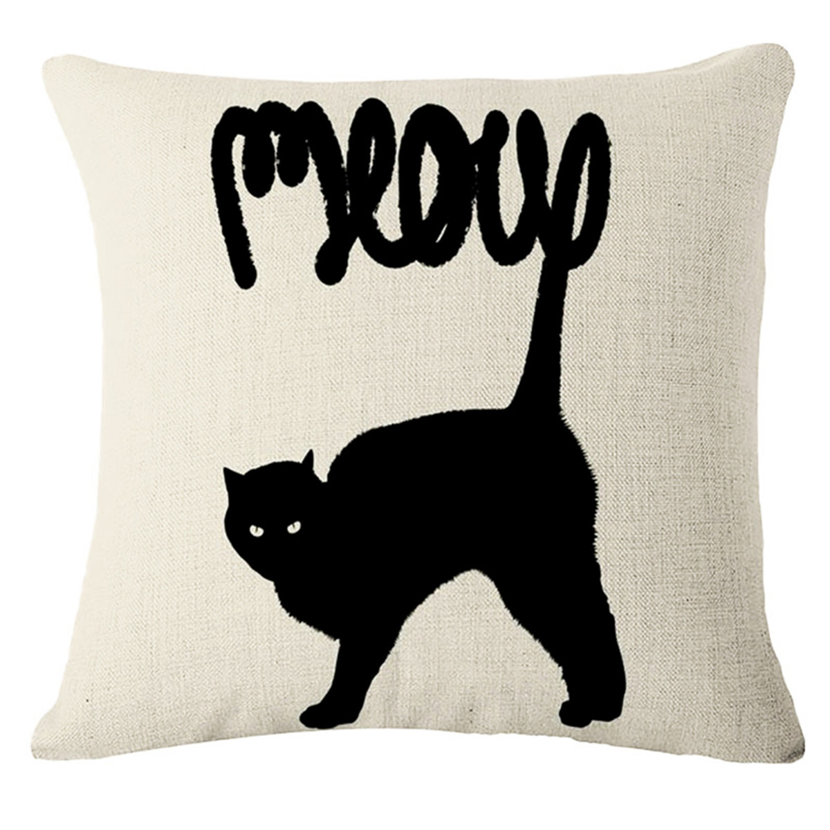 Cat Decorative Throw Pillow Covers 18''x18'' Linen Pillow Cases