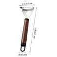 thumbnail image 3 of Juego de cuchillos peladores de acero inoxidable | Utensilios manuales de cocina con mango de madera • 304 Corer y raspador de raspado | , lavavajillas, eficiente, para la preparación de frutas y, 3 of 9