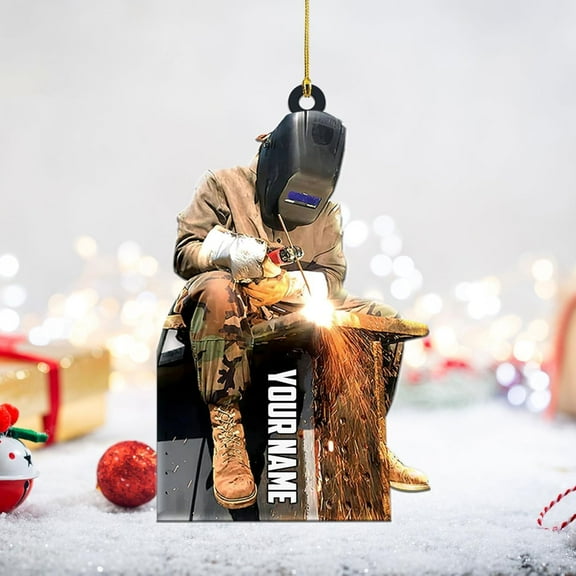Personalized Ironworker Ornaments, Ironworker Ornaments for Christmas Tree Iron Worker Gifts for Men, Ironworker Costume, Gift for Ironworkers Iron Worker Ornament for Coworkers and Employees (IW12) -