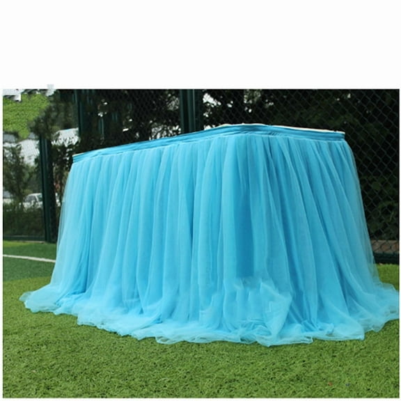 Tulle Tutu Table Skirt Wedding Tablecloth Birthday Baby Shower Party Table Skirting Table Decoration Table Cloth for Rectangle and Round Table 39*30 Inch