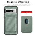 thumbnail image 3 of ELEHOLD for Google Pixel 7 Magnetic Wallet Case with Detachable Back Card Holder Fiber Texture Design Full Body Protective Slim Shockproof Case, green, 3 of 8
