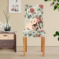 thumbnail image 4 of Yayeee 4 Pack Dining Chair Covers Stretch Parson Chairs Slipcovers Seat Protector, Red Floral Pattern, 4 of 6