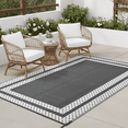 thumbnail image 5 of LUOVEN Waterproof Outdoor Rug, 4x6 Reversible Plastic Straw Rug for Patio, Deck, RV, Camping, Porch, Backyard, Indoor Outdoor Decor, Grey, 5 of 8