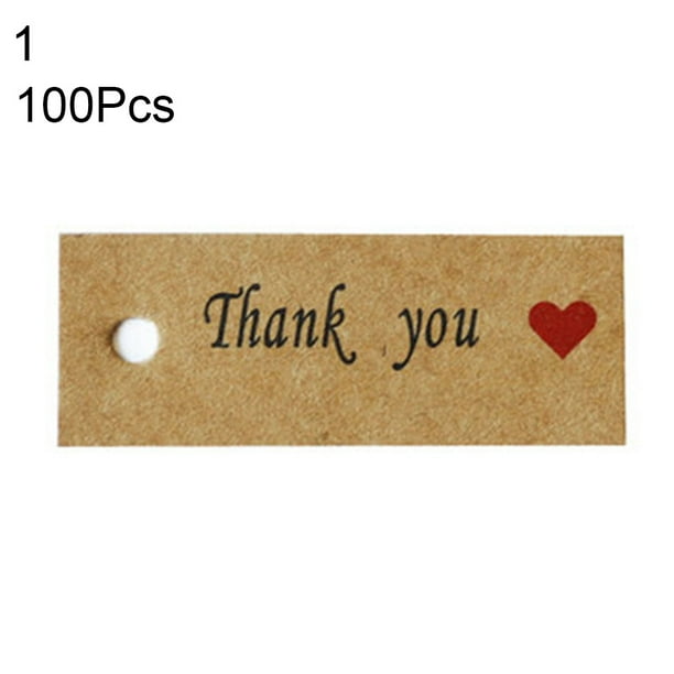 50PCS/Pack Rectangle Kraft Paper Tags Thank You  DIY Labels for Package  Tag Gift Business Handmade wedding party Decor