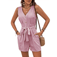 thumbnail image 2 of Mono Corto para Mujer, Informal, con Bolsillos en V, Cuello , Sin Mangas, Color Rojo, Talla XL, 2 of 10