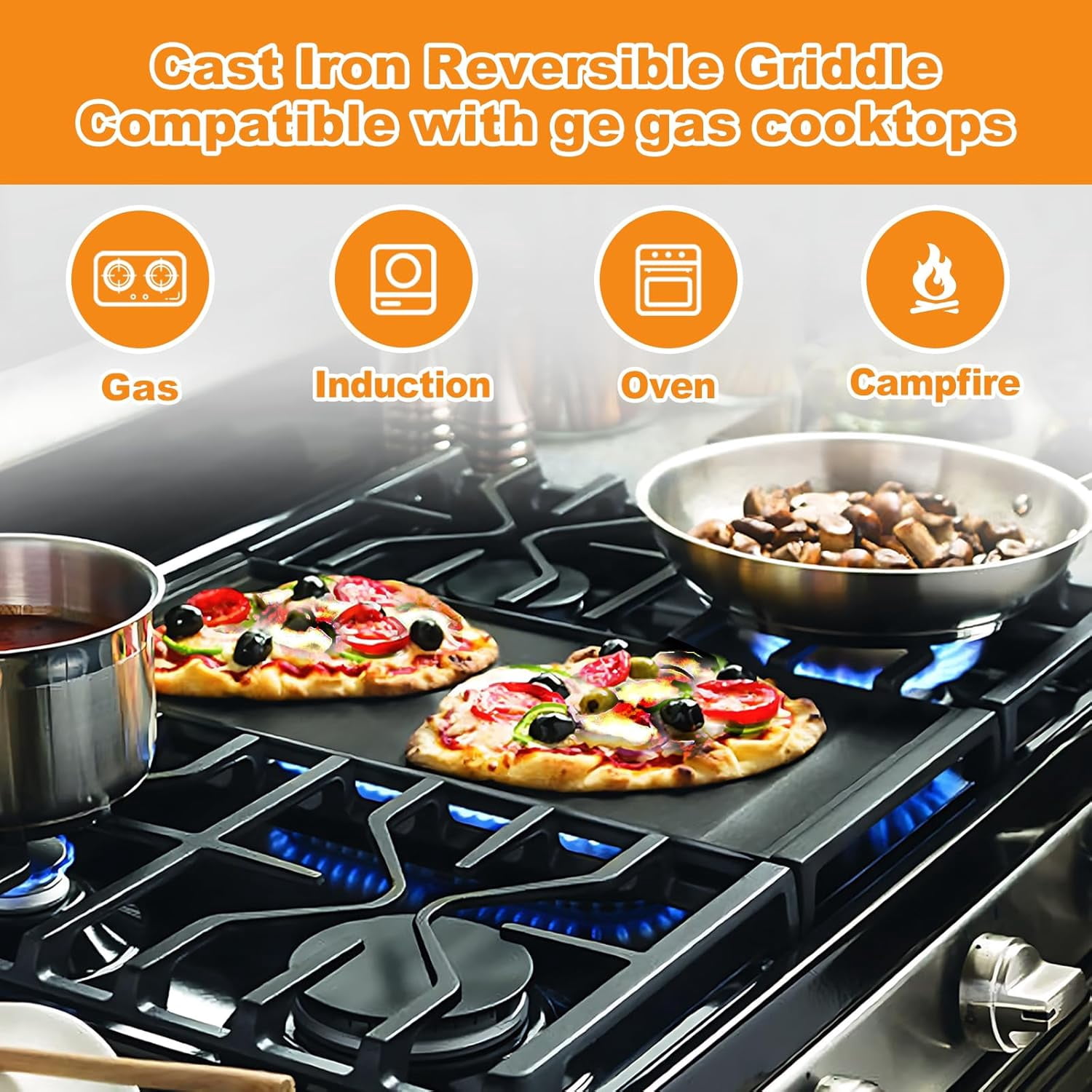 WB31X24738 Stove Griddle Replacement for  Models,  Aluminum Frying Pan