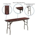 thumbnail image 6 of Emma + Oliver 5-Foot Mahogany Melamine Laminate Folding Training/Seminar Table - Event Table, 6 of 12