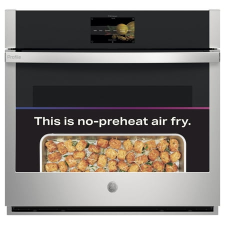 GE Profile - 30" Smart Built-In Single Electric Convection Wall Oven with Air Fry & Precision Cooking - Stainless Steel