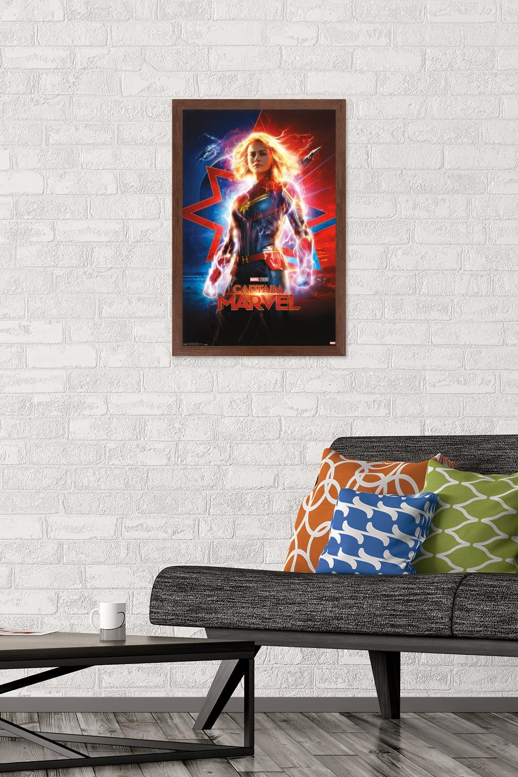 Marvel Cinematic Universe - Captain Marvel - One Sheet Wall Poster, 14.725" x 22.375", Framed