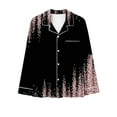 thumbnail image 4 of RYDCOT Sleepwear Sets for Women Clearance Printed Long Sleeve Button Down Shirts Long Pants 2 Piece Outfits Pajamas Sets Spring Fall Lounge Sets Sale or Clearance, 4 of 4
