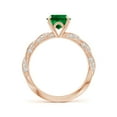 thumbnail image 2 of ANGARA Oval Lab Grown 1.5 Ct Emerald Twisted Rope Shank Engagement Ring for Women in 14K Rose Gold (Size-9x7mm) | May Birthstone, Anniversary, Jewelry Gift for Women | Lab-Grown Emerald Ring, 2 of 8