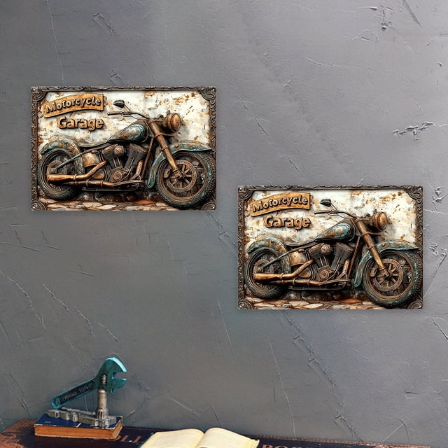 BAOPAI Art Mural en Fer 30x20cm Imperméable Anti-Soleil Rétro Peinture sur Feuille de Métal Résistant à la Rouille Décor pour Intérieur de Maison Bureau