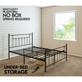 thumbnail image 6 of Golden Gate Beds Victorian Style Metal Platform Bed Frame with Antique Wrought Iron-Art Headboard and Footboard, Classic Cama Steel Mattress Foundation, No Box Spring Needed, Queen Size, Black Finish, 6 of 7