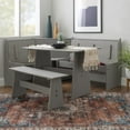 thumbnail image 5 of Linon Wickford Indoor Corner Dining Breakfast Nook Set with Storage, Table, and Bench, Seats 5-6, Gray, 5 of 7