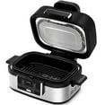 thumbnail image 2 of Moifoi 5-in-1 Electric Indoor Grill & Air Fryer Combo, 5QT Large Capacity, Stainless Steel Smokeless, Roast, Bake, Dehydrate, Beef & Fries, 2 of 8