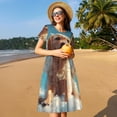 thumbnail image 4 of Disketp Cute Angel Winged Dog para Vestido de Manga Corta para Mujeres, Vestidos de Verano para Mujeres, Casual y Holgado para la Playa, 4 of 6