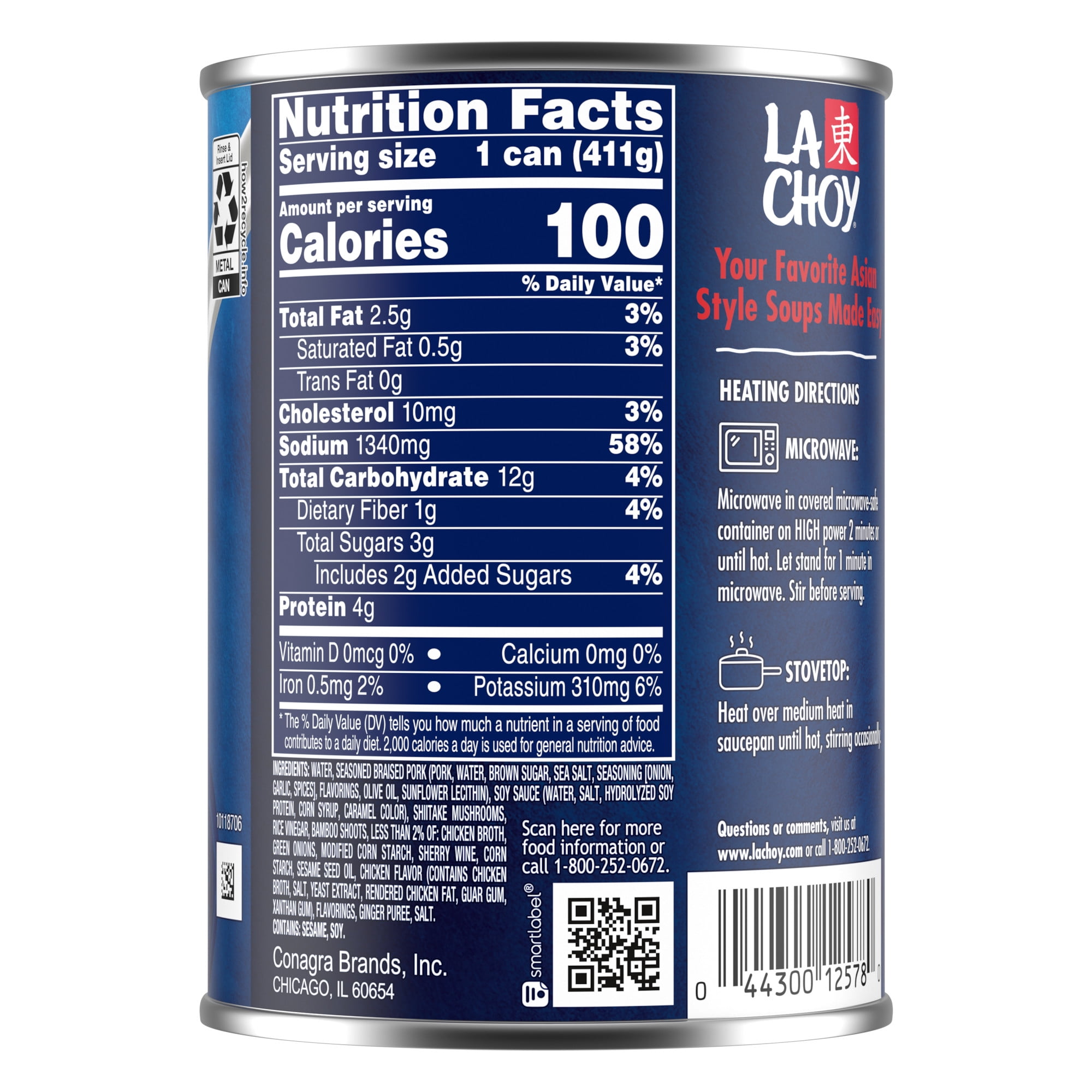 La Choy Hot & Sour Soup With Pork 14.5 oz