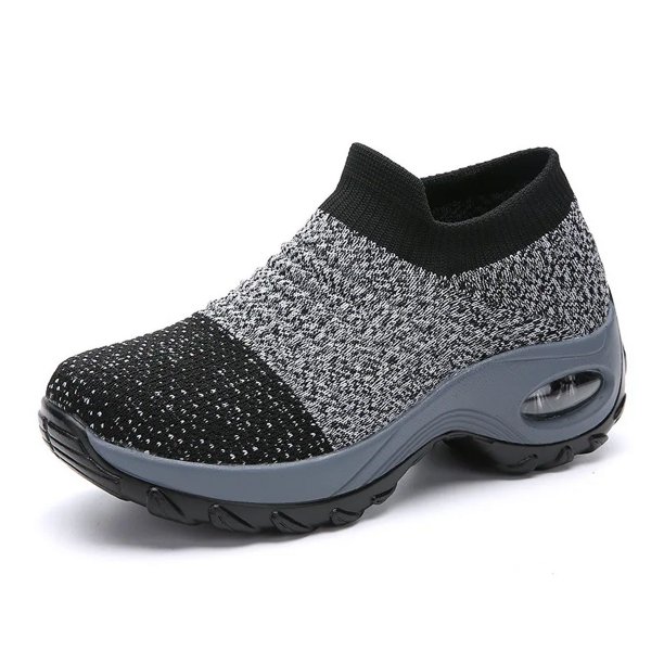 XIHAHA, nuevos zapatos para caminar para mujer, zapatos deportivos a la moda, zapatillas de deporte con plataforma de otoño, zapatos planos sin cordones cómodos para exteriores para mamá, zapatos para