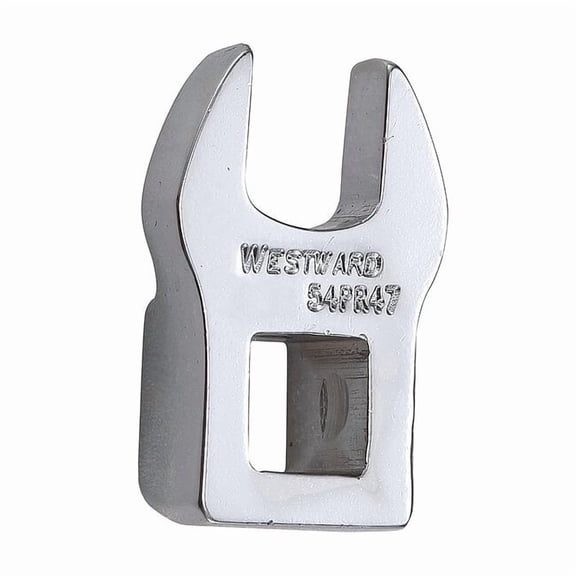 Westward 3/8" Drive, Metric Crowfoot Socket Wrench Open End, Chrome 54PR47