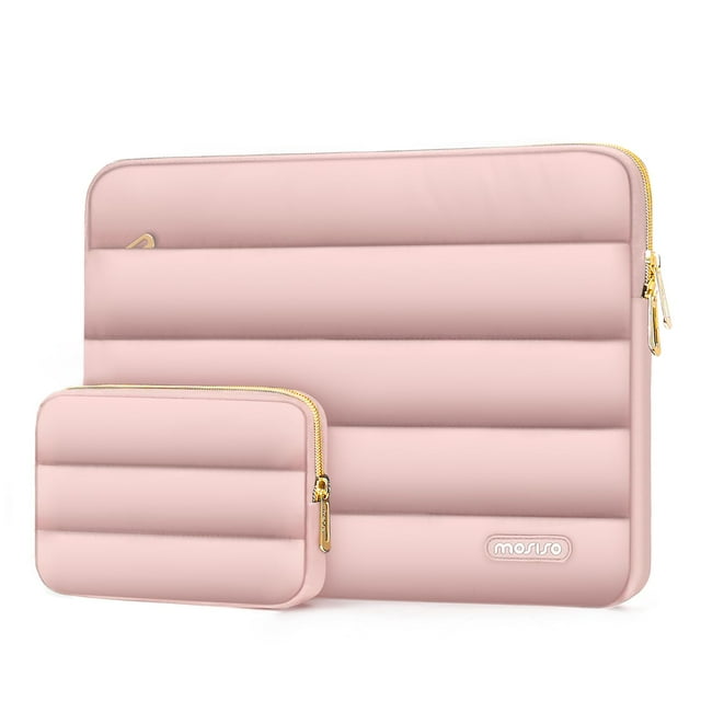 Funda para portátil MOSISO de 17.3 pulgadas con funda de poliéster acolchada, rosa