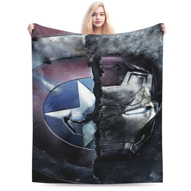 Manta de franela de Iron Man, suave y acogedora manta de felpa para todas las estaciones para niños, niñas y adultos, manta cálida y ligera para sofá cama o viaje de 60 x 50 pulgadas