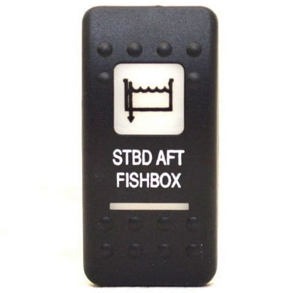 Carling Boat Rocker Switch Plate Cover | STBD AFT Fishbox Actuator Black