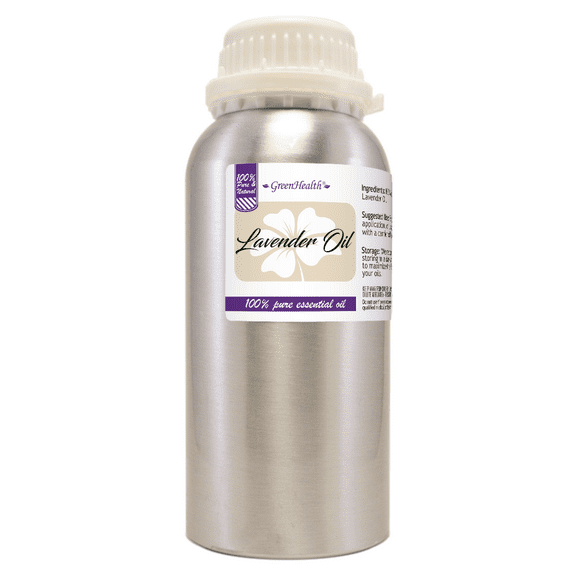 Lavender Essential Oil - 16 fl oz (473 ml) Aluminum Bottle w/Plug Cap - Therapeutic Grade - GreenHealth