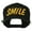 Black, variant on Wording of Smile Embroidered Flat Bill Cap - Red OSFM