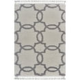 thumbnail image 3 of Lr Home Outlander 5 x 7 Cream & Light Gray Geometric Trellis Fringe Rectangle Shag Rug, 3 of 12