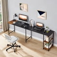 thumbnail image 2 of Escritorio para computadora FurnitureR con Estante de Almacenamiento Negro HENIA, 2 of 7