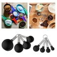 thumbnail image 3 of Juego de 8 cucharas medidoras portátiles con mango de acero inoxidable, fácil de guardar Negro, 3 of 8