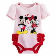 Disney Store Minnie & Mickey Mouse Cute Hearts Baby Outfit Bodysuit Girls 9 12 Months