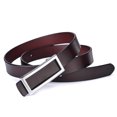 thumbnail image 1 of Cinturón de piel auténtica con hebilla lisa para mujer Cinturón de piel de vaca Cinturón informal rectangular distintivo, largo ajustable Diseño versátil, 1 of 6