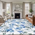 thumbnail image 2 of Rectangle Rug 5x8ft Area Rug,Farm Blue Wildflower Leaves Area Rugs for Living Room Bedroom,Abstract Watercolor Floral Floor Mat Non-Slip Non-Shedding Carpet Indoor Accent Rugs, 2 of 9