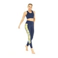 thumbnail image 4 of Women's Athletic Sportswear Solid Bra Top and Side Floral Legging Set in Garden Poppy Yellow Small, 4 of 5