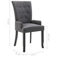 thumbnail image 4 of vidaXL Dining Chair with Armrests Dark Grey Fabric, 4 of 5